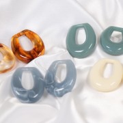 Colgante gota hueca de resina opaca 33x27 mm - Terracota x1