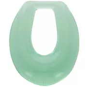 Colgante gota hueca resina transparente 33x27 mm - Verde claro x1