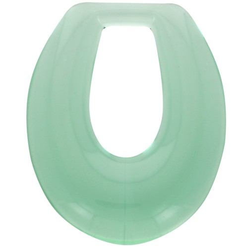 Colgante gota hueca resina transparente 33x27 mm - Verde claro x1