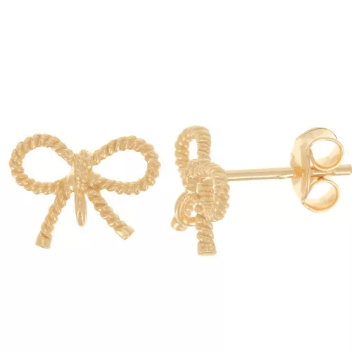 Pendientes 8x11 mm - Plata de Ley 925 Dorada con Oro Fino x2