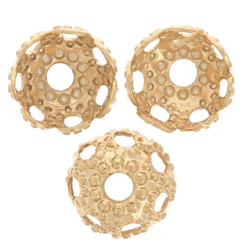 Casquillas filigrana 4 mm dorado x20