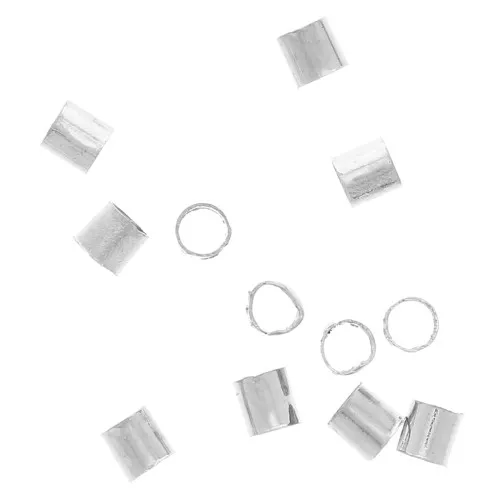 Tubos de aplastamiento 2 mm Plateado x100
