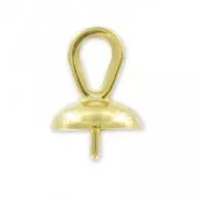 Enganche para colgante para cuenta semi-agujereada 10 12 mm dorado con oro fino