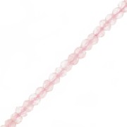 Redondas planas facetadas 4x3 mm Cuarzo Rosa x 35 cm|raw }}
