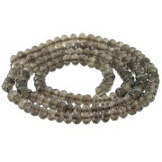 Redondas planas facetadas 4x3 mm Smoky Quartz x 35 cm|raw }}