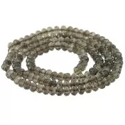 Cuarzo ahumado - Redondas planas facetadas 4x3 mm Smoky Quartz x 35 cm Redondas planas facetadas 4x3 mm Smoky Quartz x 35 cm