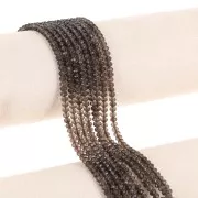 Redondas planas facetadas 4x3 mm Smoky Quartz x 35 cm