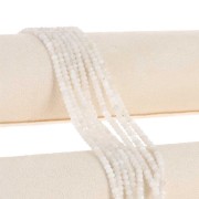 Redondas planas facetadas 4x3 mm Piedra de luna x 35 cm