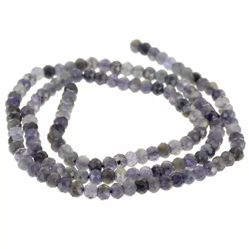 Redondas planas facetadas 4x3 mm Iolite x 35 cm