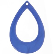 Colgante gota hueca de resina opaca 44x29,5 mm - Azul duro jaspeado x1|raw }}