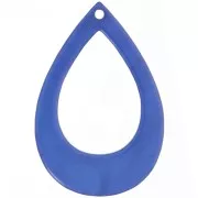Colgante gota hueca de resina opaca 44x29,5 mm - Azul duro jaspeado x1