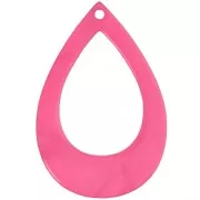 Colgante gota hueca resina opaca 44x29,5 mm - Rosa fluorescente jaspeado x1