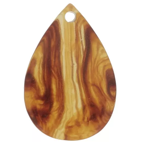 Gota de resina translúcida 21x14 mm - Ámbar jaspeado x1