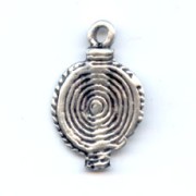 Dijes étnicos 19 mm plateado antiguo x4