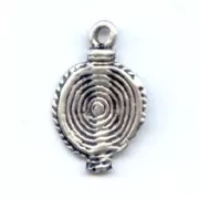 Dijes étnicos 19 mm plateado antiguo x4