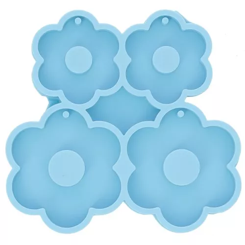 Molde de silicona para colgantes florales de resina epoxi y polvo cerámico