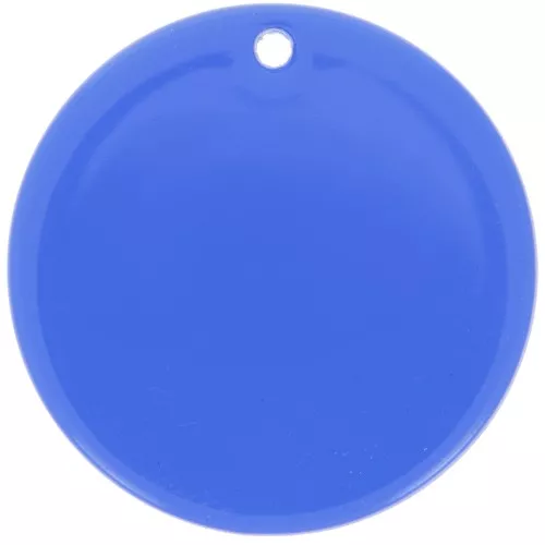 Colgante redondo de acetato transparente de 30 mm - Azul real x1