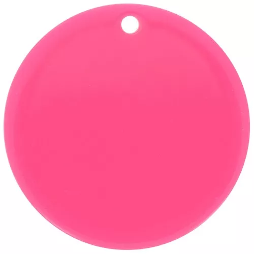 Colgante redondo de acetato transparente de 30 mm - Fucsia x1