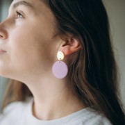 Colgante redondo de acrílico transparente 30 mm - Albaricoque x1