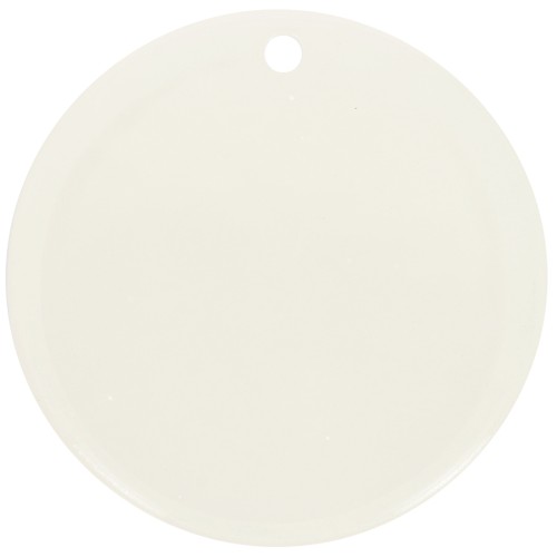 Colgante redondo de acetato transparente de 30 mm - Blanco hueso x1