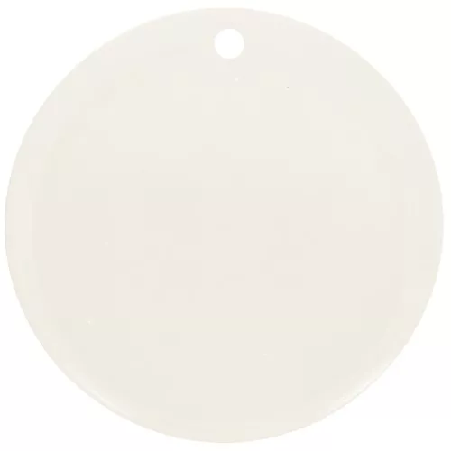 Colgante redondo de acetato transparente de 30 mm - Blanco hueso x1