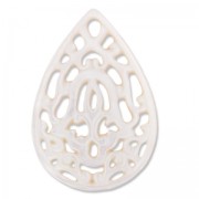 Entrepieza gota nácar 35 mm Natural