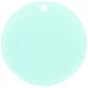 Colgante redondo de acetato transparente de 30 mm - Verde agua x1