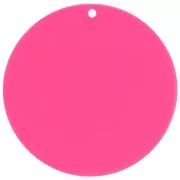 Colgante redondo acrílico transparente 50 mm - Fucsia x1