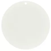 Colgante redondo acrílico transparente 50 mm - Blanco crudo x1