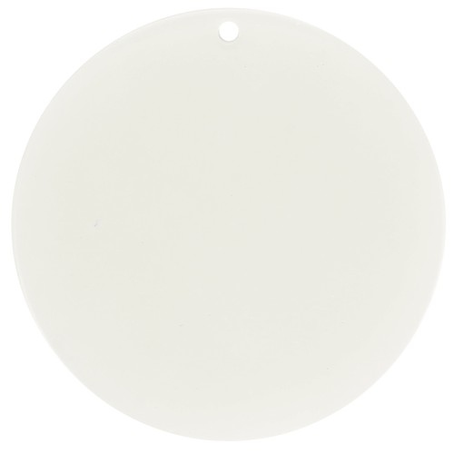 Colgante redondo acrílico transparente 50 mm - Blanco crudo x1