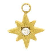 Dije estrella del norte 9x7 mm con óxido de circonio 304L acero inoxidable dorado x1|raw }}