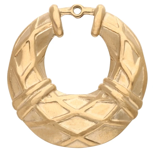 Colgantes gota calada efecto trenzado 31x29 mm - Acero inoxidable 304L Dorado x2