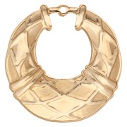 Colgantes gota calada efecto trenzado 31x29 mm - Acero inoxidable 304L Dorado x2