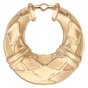 Colgantes gota calada efecto trenzado 31x29 mm - Acero inoxidable 304L Dorado x2