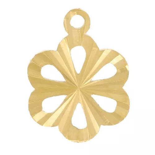 Colgante flor con rayas 8 mm acero inoxidable 304L - Dorado x1