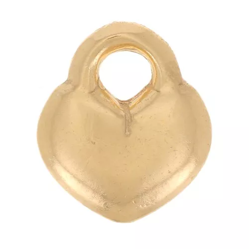 Dije de corazón - 9x8 mm en plata esterlina 925 dorada con oro fino x1