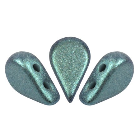 Amos® perlas de vidrio de Puca® 5x8 mm - Stardust Green x10g