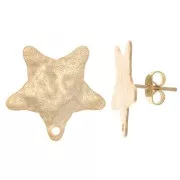 Pendientes Estrella Martillada 18x19 mm - Dorado con oro fino x2