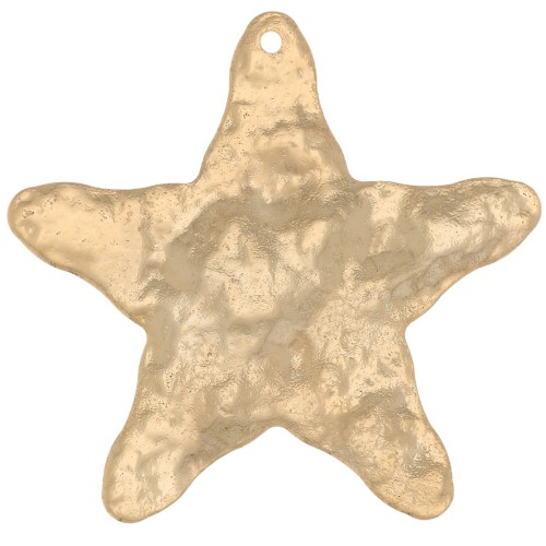 Colgante estrella martillada 34x36 mm - Dorado con oro fino x1