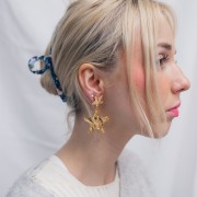 Colgante estrella martillada 34x36 mm - Dorado con oro fino x1