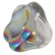 Cuentas de vidrio flor campana 6x8 mm - Crystal Vitrail mat x10