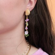 Cuentas flor de vidrio 5x6 mm - Crystal Chrome x10