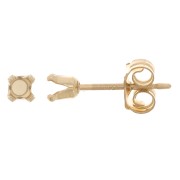 Pendientes 4 puntas para cabujón 3 mm - Gold Filled (oro laminado) x2|raw }}