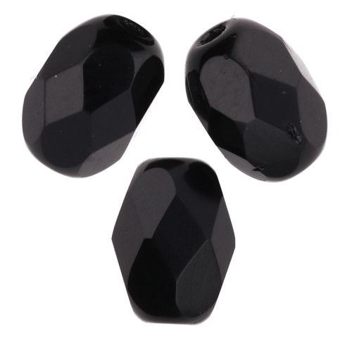 Aceitunas facetadas 6x4 mm Jet x25
