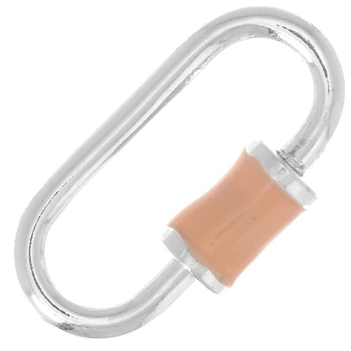 Cierre de rosca oval 18x9 mm - Plata de ley 925 - Resina epoxi nude x1