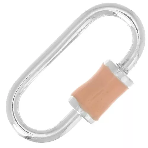 Cierre de rosca oval 18x9 mm - Plata de ley 925 - Resina epoxi nude x1