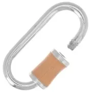 Cierre de rosca oval 18x9 mm - Plata de ley 925 - Resina epoxi nude x1