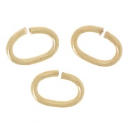 Anillas abiertas ovaladas 7,5x5x1 mm - Doradas con oro fino x50