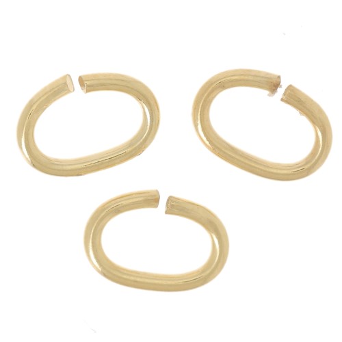 Anillas abiertas ovaladas 7,5x5x1 mm - Doradas con oro fino x50