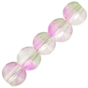 Cuentas de vidrio redondas 6 mm - Transparente - Verde - Rosa - Oro x10|raw }}